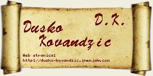 Duško Kovandžić vizit kartica